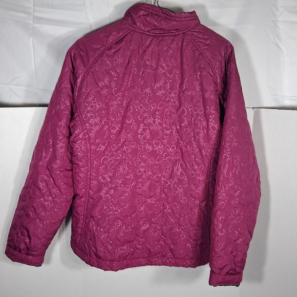 White Sierra Lined Floral Fuschia/Pink Barbiecore Women's Puffer Jacket M - Picture 5 of 12